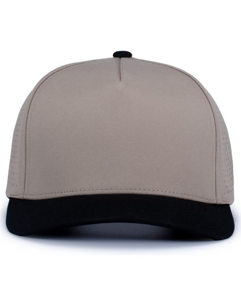 Grey and black two-tone snapback hat