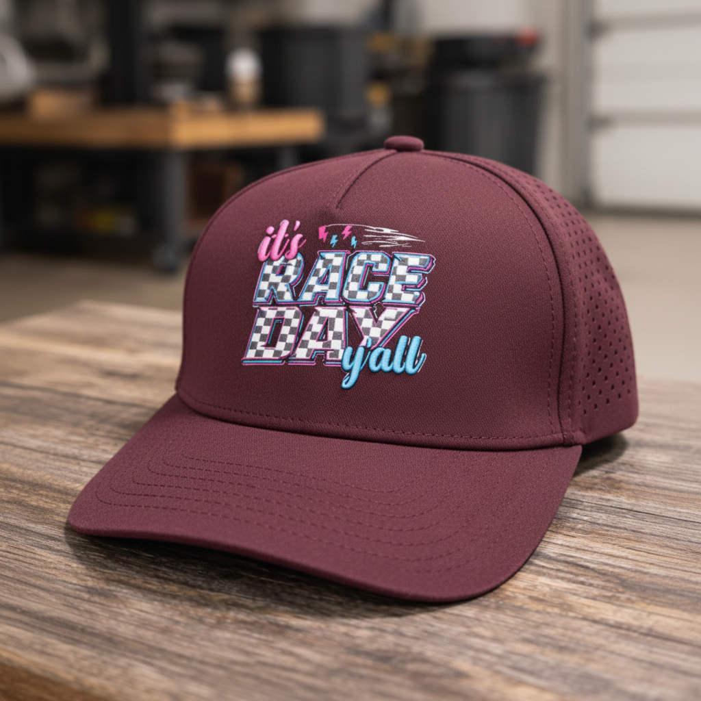 It's Race Day Y'all burgundy hat
