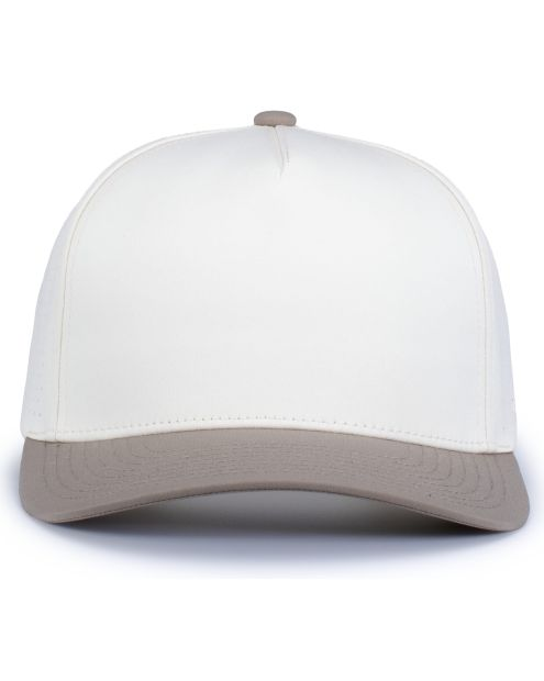 White and grey two-tone snapback hat